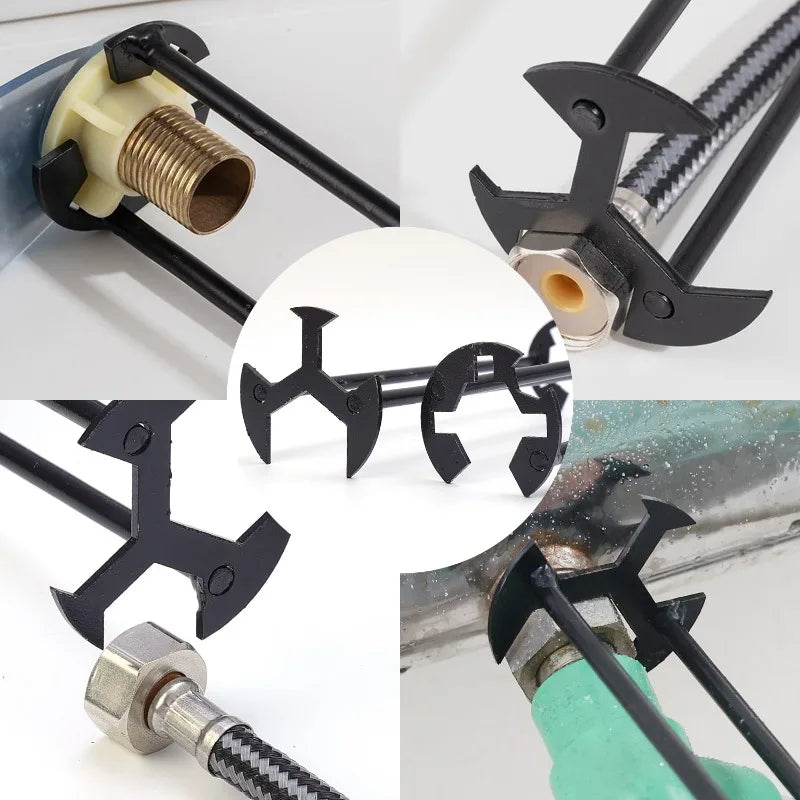 5-in-1 Sink Wrench Multifunctional Carbon Steel Faucet Key Plumbing Pipe Wrench Bathroom Kitchen Sink Repair Set Hardware Tools