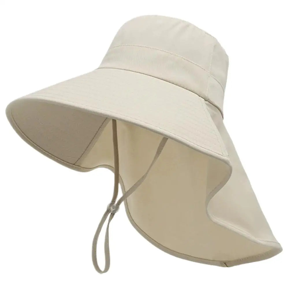 Protection Sun Hat Polyester Fiber Wide Brim with Neck Cover Cooling Quick Dry for Beach Hiking Fishing Gardening Outdoor Activities