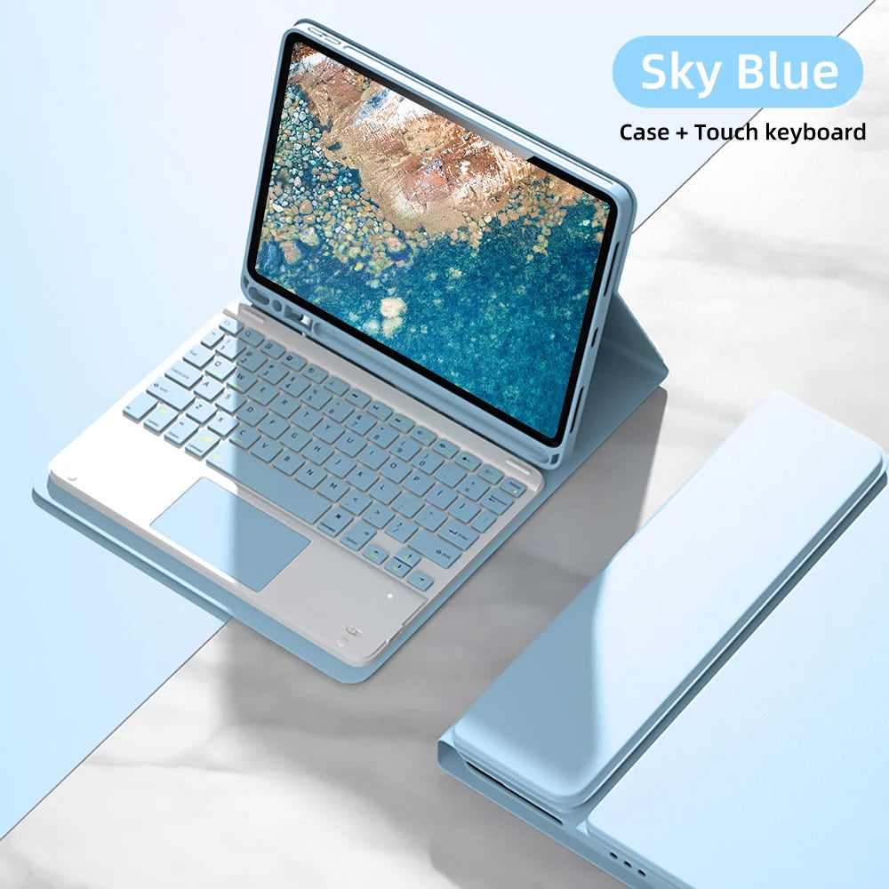 For iPad 5th Gen 2017 6th Gen 2018 9.7inch Case, Bluetooth keyboard case for iPad Air 1st 2nd Pro 9.7inch