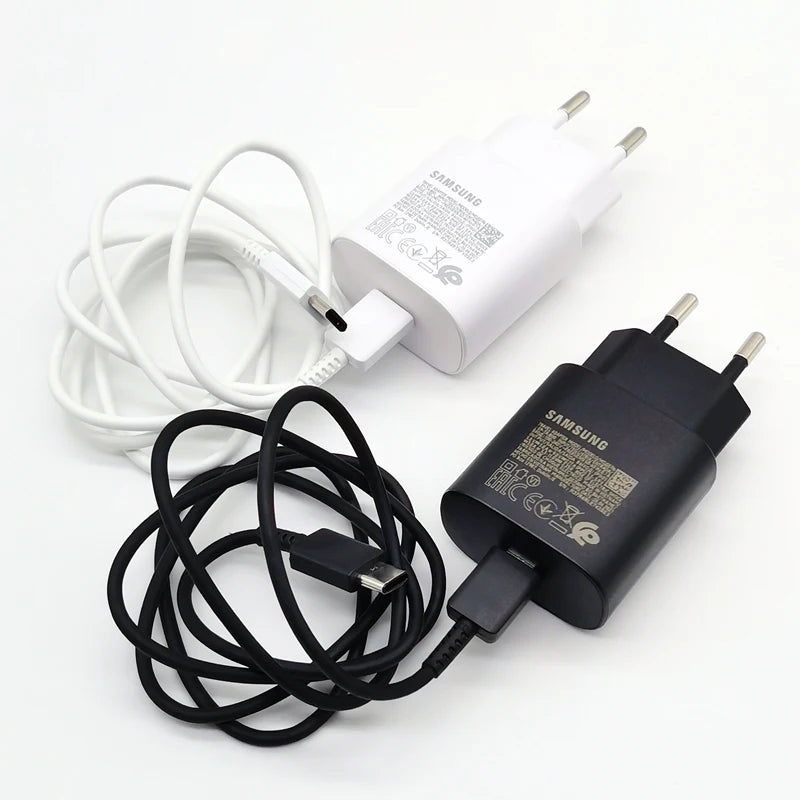 Cargador superrápido Samsung tipo C de 25 W para Galaxy S24, S23, S20, S21, S22 Plus, Note 20, 10, A55, A35, A25, A15, Z Flip Fold 6, 5, 4, 3
