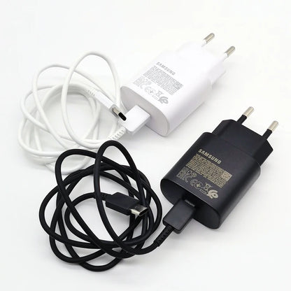 Cargador superrápido Samsung tipo C de 25 W para Galaxy S24, S23, S20, S21, S22 Plus, Note 20, 10, A55, A35, A25, A15, Z Flip Fold 6, 5, 4, 3