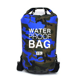 Bolsa impermeable portátil de camuflaje para exteriores, 2/5/10/15/20/30 l, para rafting, buceo, recubierta de PVC, para natación y trekking fluvial.