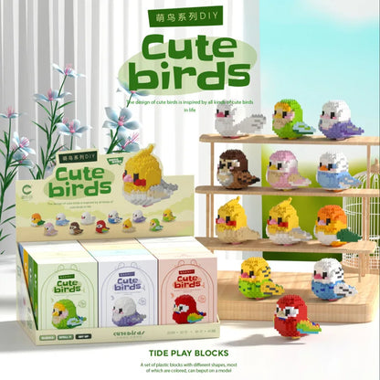 Parrot Micro Building Blocks Bird Cockatiel Budgerigar DIY Assembled Pigeon Macaw 3D Model Mini Brick Figures Toys For Kids