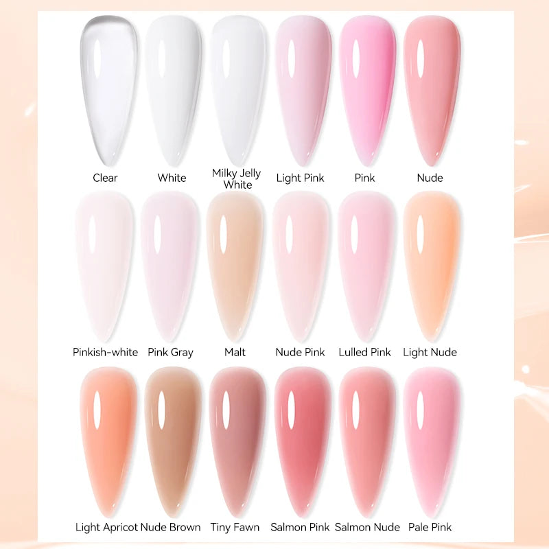 UR SUGAR 15ml Extension Nail Gel Polish Nails Finger Form Clear Nude Pink Nail Art Camouflage Hard Gel Acrylic Nail Manicur