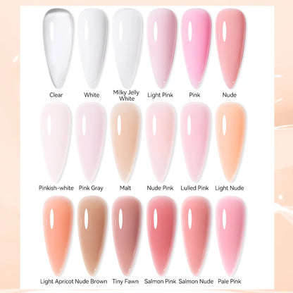 UR SUGAR 15ml Extension Nail Gel Polish Nails Finger Form Clear Nude Pink Nail Art Camouflage Hard Gel Acrylic Nail Manicur