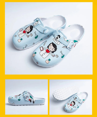 Zuecos médicos estampados antideslizantes, zapatillas ultraligeras para médicos y enfermeras, calzado veterinario, calzado quirúrgico premium YC-1