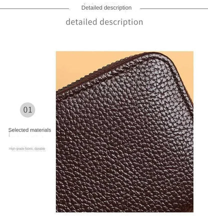 Multi Slot Card Holder Vintage Small Wallet Women Men Business Bank Credit Card Bag Male Coin Pouch Solid Leather Zipper Wallet
