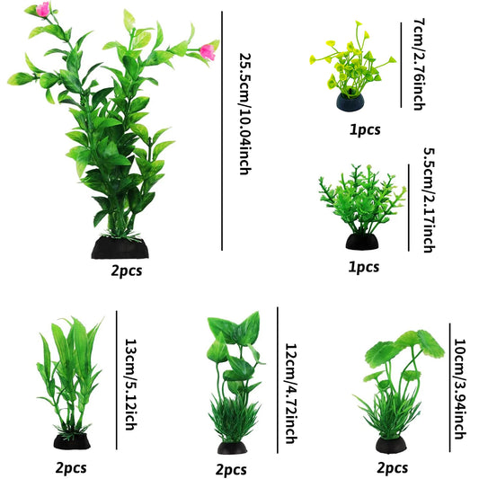 Fish Tank Accessories Green Plants 10pcs Green Fish Tank Decorations Aquarium Artificial Plastic Plants Decor