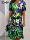 Fashion Elegant Women Dress Plus Size 8XL 9XL Short Sleeve O-Neck Casual Vacation Party Dress Big Size Floral Print A-Line Dress