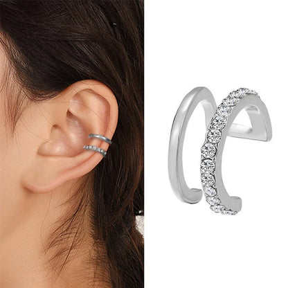 Silver Color Leaves Clip Earrings for Women Men Creative Simple C Ear Cuff Non-Piercing Ear Ear Clip Set Trend Jewelry Gift