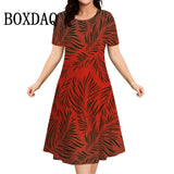 Summer Flowers 3D Printed Short Sleeve Dress Women Casual Fashion Plus Size Round Neck Loose Dress For Women Large Size 8XL 9XL