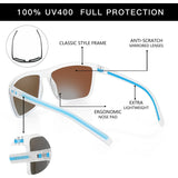 ZENOTTIC Polarized Sunglasses for Men Shades Lightweight TR90 Frame UV400 Protection Square Outdoor Travel Driving Sun Glasses