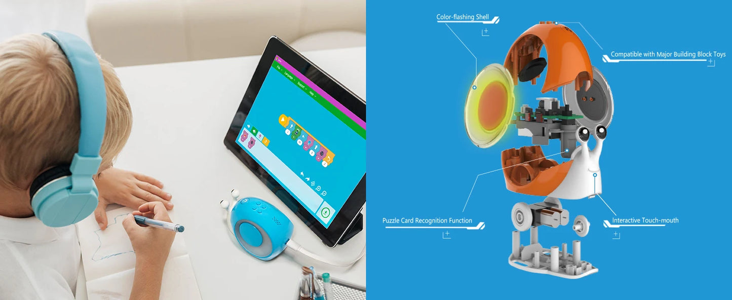 Robobloq Qobo Toy Robot For Kids 3-6, Screen-Free Early Education Coding Robot, 2 Game Modes, Learning and Education Toy