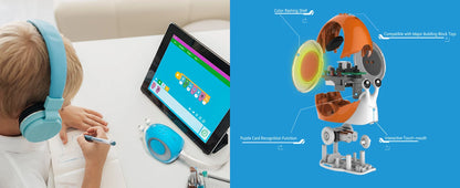 Robobloq Qobo Toy Robot For Kids 3-6, Screen-Free Early Education Coding Robot, 2 Game Modes, Learning and Education Toy