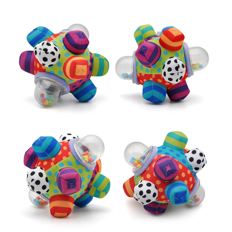 Baby Toys 0 12 Months Rotating Rattle Ball Grasping Activity Baby Development Toy Silicone Teether Sensory Toys for Babies Gifts