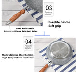 Durable Stone Frying Wok Pan Non-stick Ceramic Pot Induction Fryer Steak Cooking Gas Stove Skillet Cookware Tool for Kitchen Set