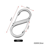 10Pcs S Type Mini Keychain Hook Stainless Steel Carabiner With Lock Anti-Theft Outdoor Camping Backpack Buckle Key-Lock Tool