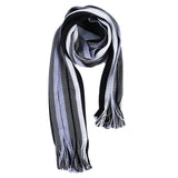 Classic Striped Outdoor Scarves Men Cashmere Soft Knitted Striped Scarf Long Tassel Neck Warmer Men'S Winter Scarf