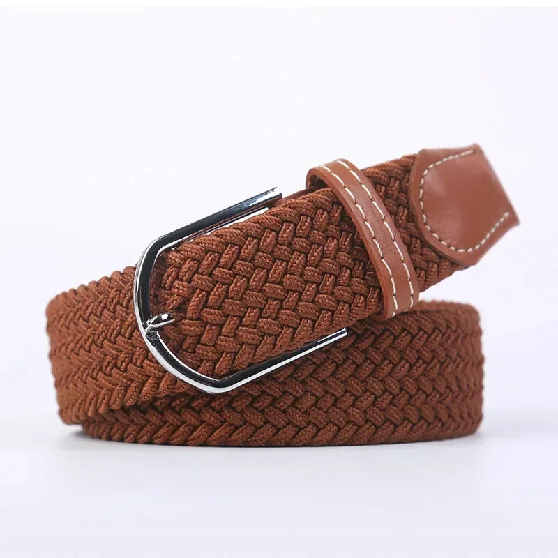 Women's Belt Fashion Casual Woven Elastic Belt Outdoor Sports Military Tactical Strap Climbing Work Belt Unisex Jeans Pants