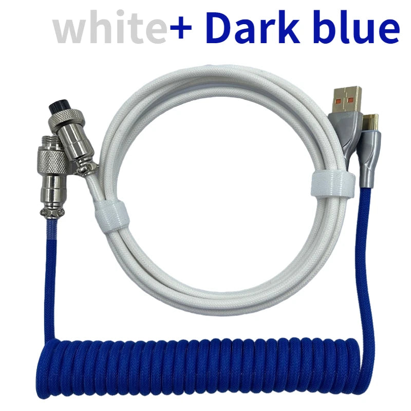 Coiled cable type C Mechanical keyboard wire USB keyboard cable  mechanical keyboard Aviator Desktop Computer Aviation Connector