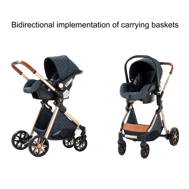 Baby Stroller Baby 3 in 1 Stroller Baby Lightweight Cars High Landscape Luxury Carriage for Newborn Travel Pram Portable Trolley