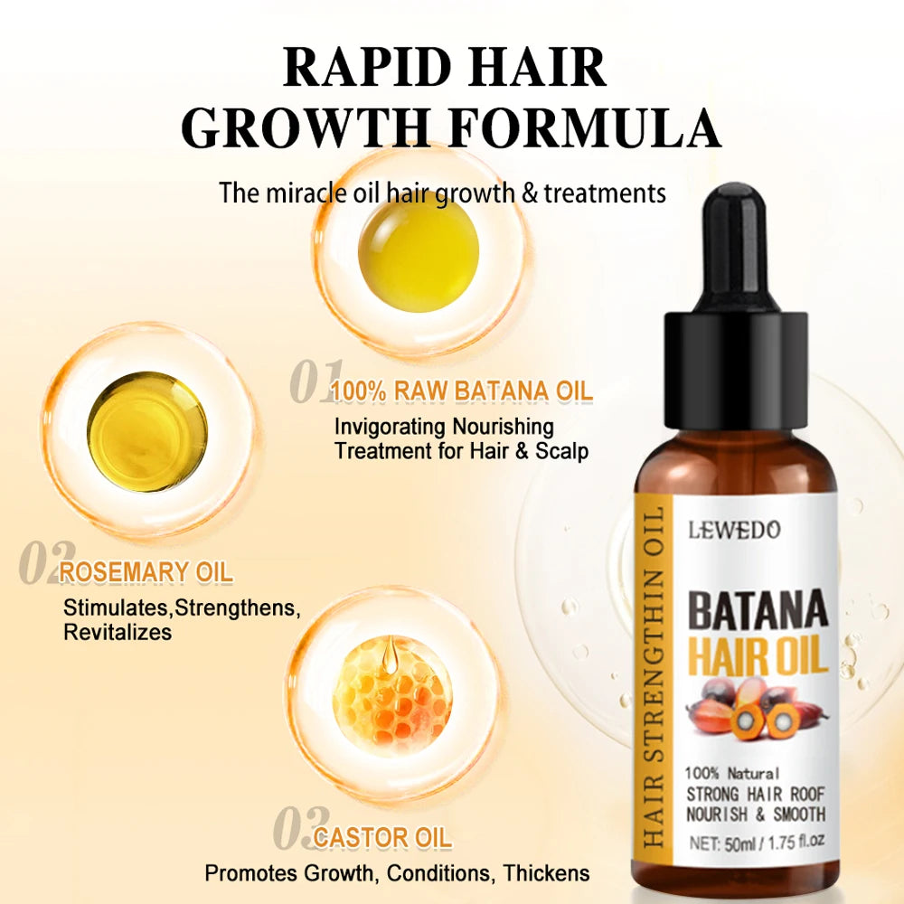 Aceite capilar Batana para cabello negro, anticaída, tratamiento para el crecimiento del cabello, 100 % manteca pura, 50 ml 