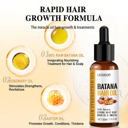 Aceite capilar Batana para cabello negro, anticaída, tratamiento para el crecimiento del cabello, 100 % manteca pura, 50 ml 