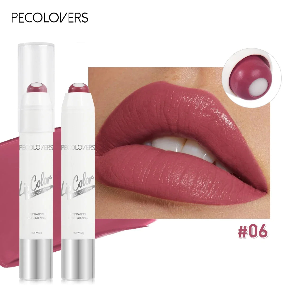 2-in-1 Nude Lipstick Matte Red Lip Balm Moisturizing 6 Colors Sandwich Lipstick Waterproof Long-Lasting Non-Stick Cup Lip Stick