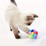 1/3PCS Cat Toys, Cat Plush Ball Toy, Pet Elastic Bell Ball, Self-Play Colorful Woolen Ball for Cats