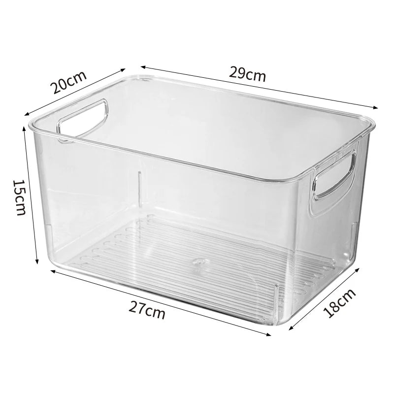 Transparent Refrigerator Storage Box Vegetable Fruit Organizer Fridge Clear Container for Kitchen Food Drinks Storage