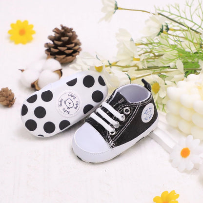 Trendy Comfortable Sequin Sneakers For Baby Boys, Lightweight Non Slip Shoes For Indoor Outdoor Walking, Spring And Autumn