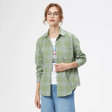 Casual Women's Plaid Shirt 2025 Spring Autumn New Ladies Loose Blouse and Tops Female Long Sleeve Shirts Fresh Checked Clothes