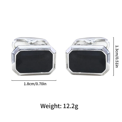 1Pair French Square Cufflinks Fashion Men's Business Banquet Suit Shirt Cuffs Buttons Luxury Wedding Cuff Links Gifts 2024 Trend