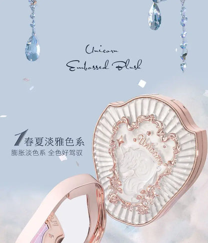 Flower Knows Unicorn Embossed Blush Palette Long Lasting and Easy To Apply Matte Natural Brightening Swell Blush Makeup Maquiage