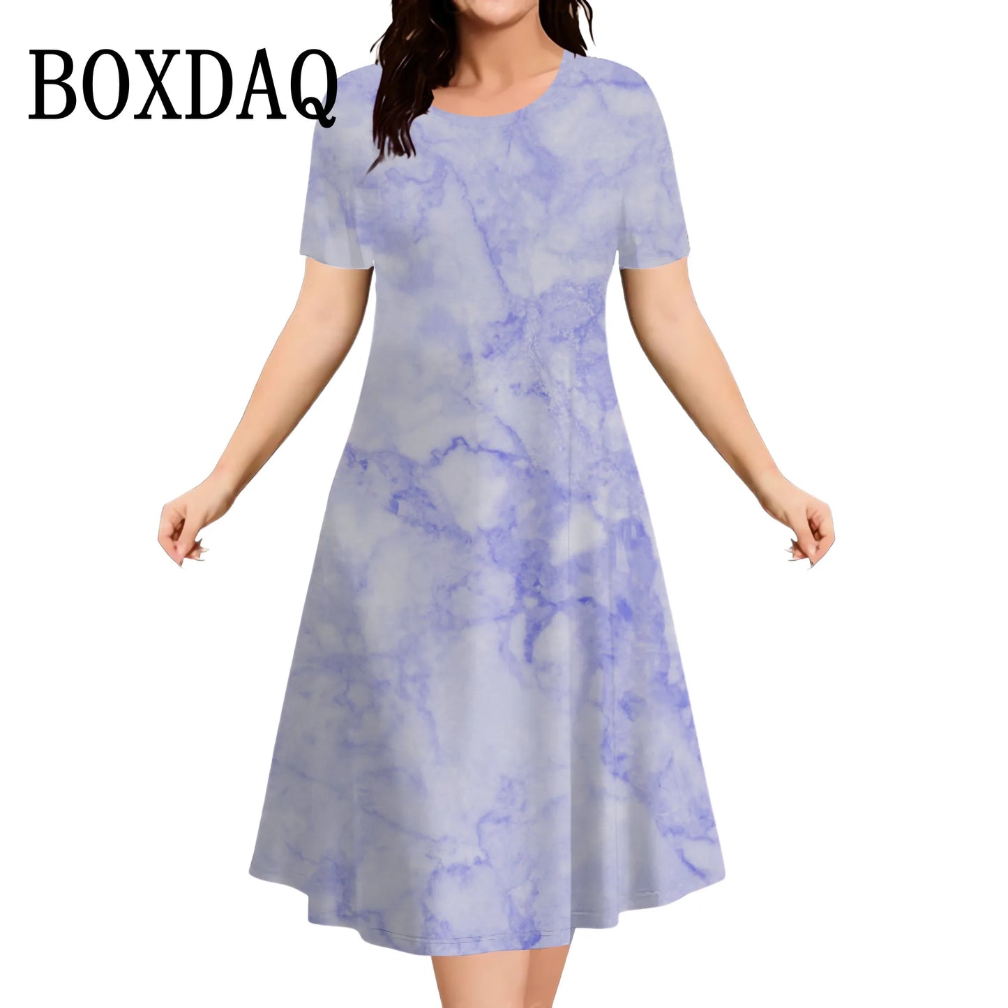 2025 New Women Dresses Large Sizes Short Sleeve Loose Dress Summer Casual Striped 3D Print Fashion Plus Size Female Clothing 9XL
