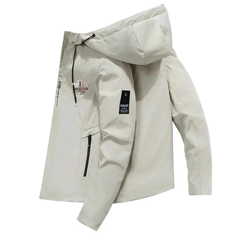 2024 Spring Autumn Fluffy Jacket Windproof Men's Casual Jacket Sports Print Hoodie Fashion Jacket for Men