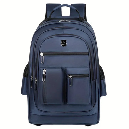 Large Capacity Travel Backpack With Wheels, Multi Layer Trolley Luggage Bag, Multifunctional Weekender Overnight Bag Rucksack