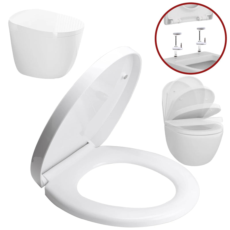 O-Shaped Toilet Seat Slow Close Quiet Lid Thickened Durable for Both Adults Children Universal Bathroom Accessories