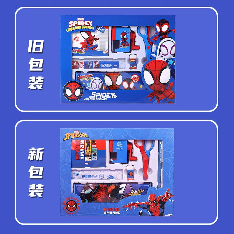 Disney Stationery Set Gift Box Mickey Minne SpiderMan Lotso Frozen Primary student School Supplies Boys girls Children's Gift