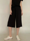 Modal Plus Size Capri Pants Women's Summer Loose Fit Wide Leg Elastic Waist Casual Lounge Shorts