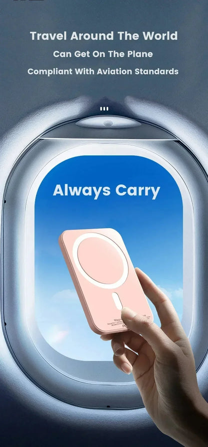 Portable Magnetic Auxiliary Spare External Magnetic Battery Pack Power Bank Wireless Charger For iphone 13 14 15 16 Power bank