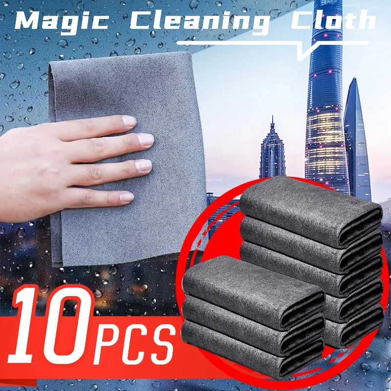 Paño de limpieza mágico grueso, paño de microfibra multiusos, reutilizable, para limpiar ventanas de coche, sin pelusa, para espejos de cocina. 