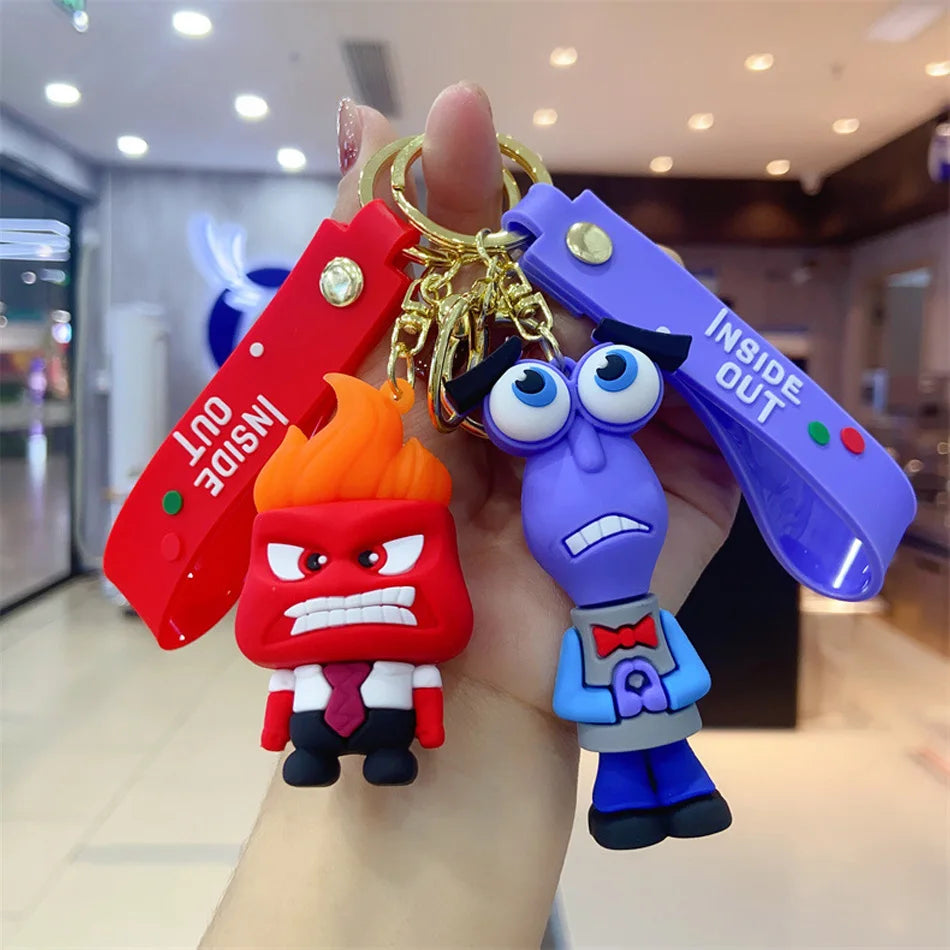 New Inside Out 2 Keychain Kawaii Disney Movie Anime Anxiety Ennui Envy Cute Girls Creative Bag Pendant Car Keychain Toys Gifts