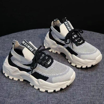 2024 Fashionable Flying Woven Women's Running Shoes Korean-Style Women's Shoes Breathable Lightweight Sports Shoes Ladies Shoes