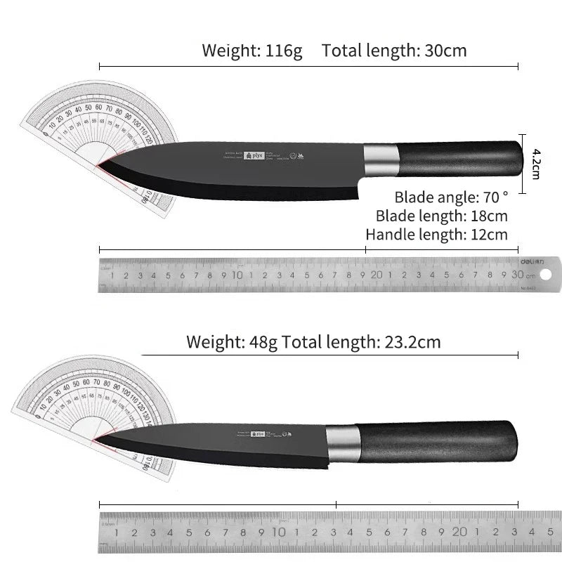 PLYS-Juego de cuchillos de cocina a prueba de herrumbre, herramienta de cocina de 3 piezas de acero inoxidable, cuchillo de Chef profesional, pelador de frutas