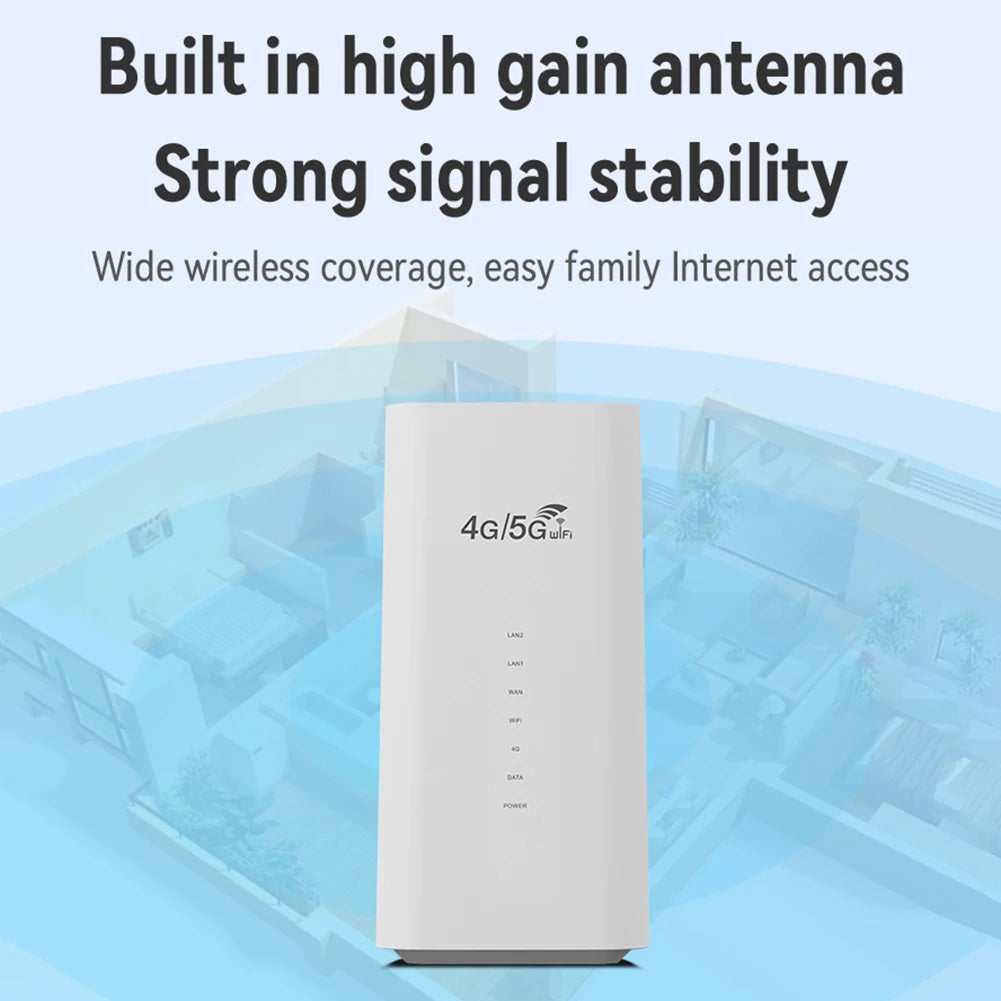4G/5G LTE WiFi Router 300Mbps CPE 4G WiFi Router 3 RJ45 with SIM Card Slot Wide Coverage Internal Antenna for Indoor Outdoor