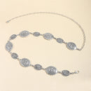 1/2pcs Retro Style WOMEN'S Metal Waist Chain Accessories Decorative Circle Carved Chain Belt High Style Accessories