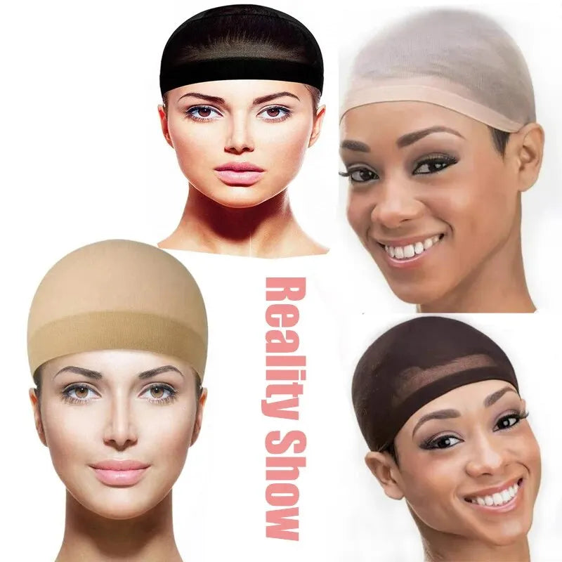 2 peças/cabelo barato nova meia boné para perucas net para perucas boné careca meia de náilon peruca boné elástico
