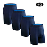 4pcs long boxers for men underwear plus size Men's panties sexy long leg underpants cotton Mens boxer shorts fashion male Trunk
