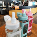 Taza de agua cuadrada de 700Ml, taza deportiva portátil a prueba de fugas, botellas cuadradas, taza deportiva para adultos y niños, taza de agua de viaje para el hogar